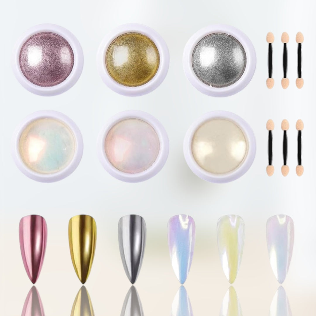 Chrome Nail Pigment 6 Colours P1 - Crystal Crescent Shop