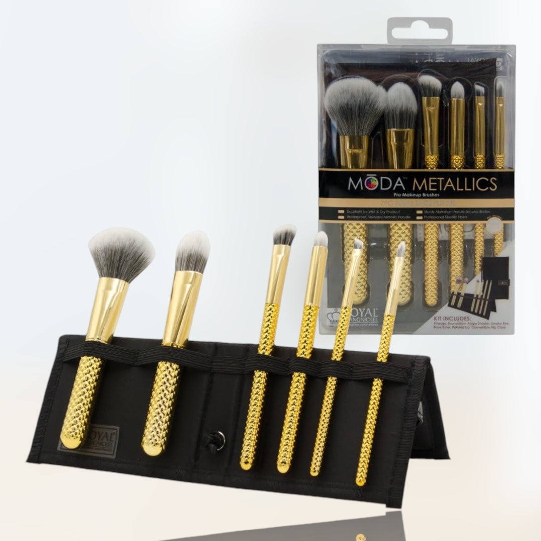 Royal & Langnickel Moda Metallics set of 6 Brushes - Crystal Crescent Shop