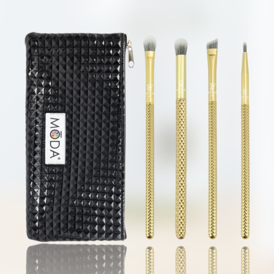 Royal & Langnickel Moda Metallics set of 4 Brushes Gold - Crystal Crescent Shop