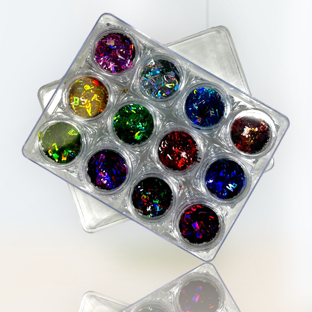 Letter Holographic x12 Glitter Pot 5g - Crystal Crescent Shop