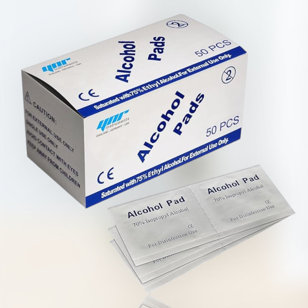 Alcohol Pads Pack of 50 Individually Wrapped Sachets - Crystal Crescent Shop